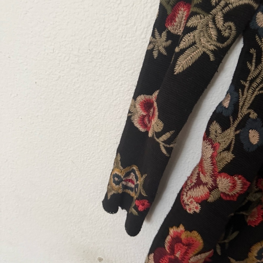 Johnny Was Floral Embroidered Black Cardigan size S - Picture 7 of 14